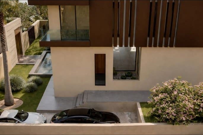 Villa contemporaine et son jardin