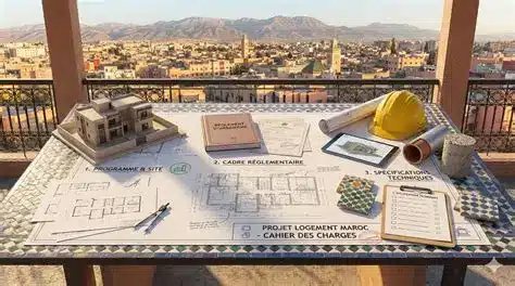 Cahier des charges et plans d'un projet à Marrakech